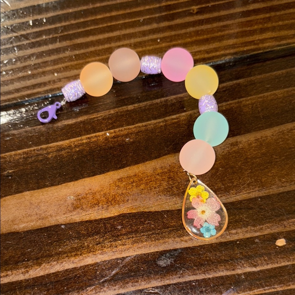 Colorful Beaded keychain, backpack or purse charm.